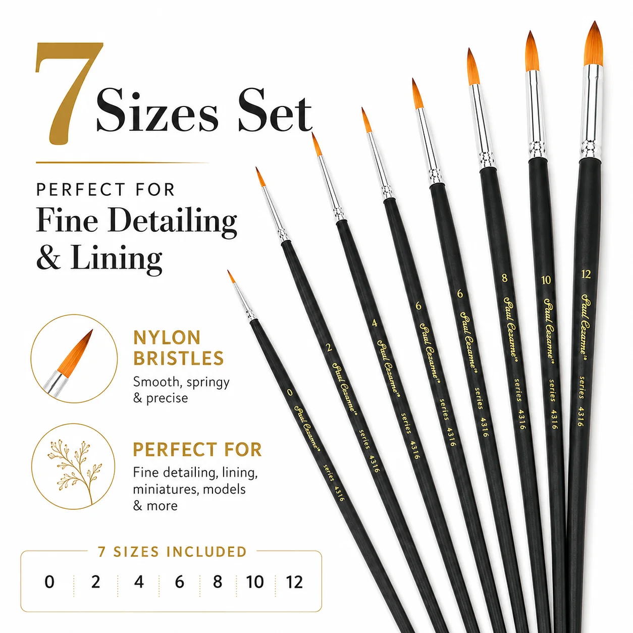 7pcs/Set Round-tip Miniature Paint Brushes- Nylon-Hair Detail Brushes Suitable for Figure Painting, Scale Models and DIY Crafts
7pcs/Set Round-tip Miniature Paint Brushes- Nylon-Hair Detail Brushes Suitable for Figure Painting, Scale Models and DIY Crafts