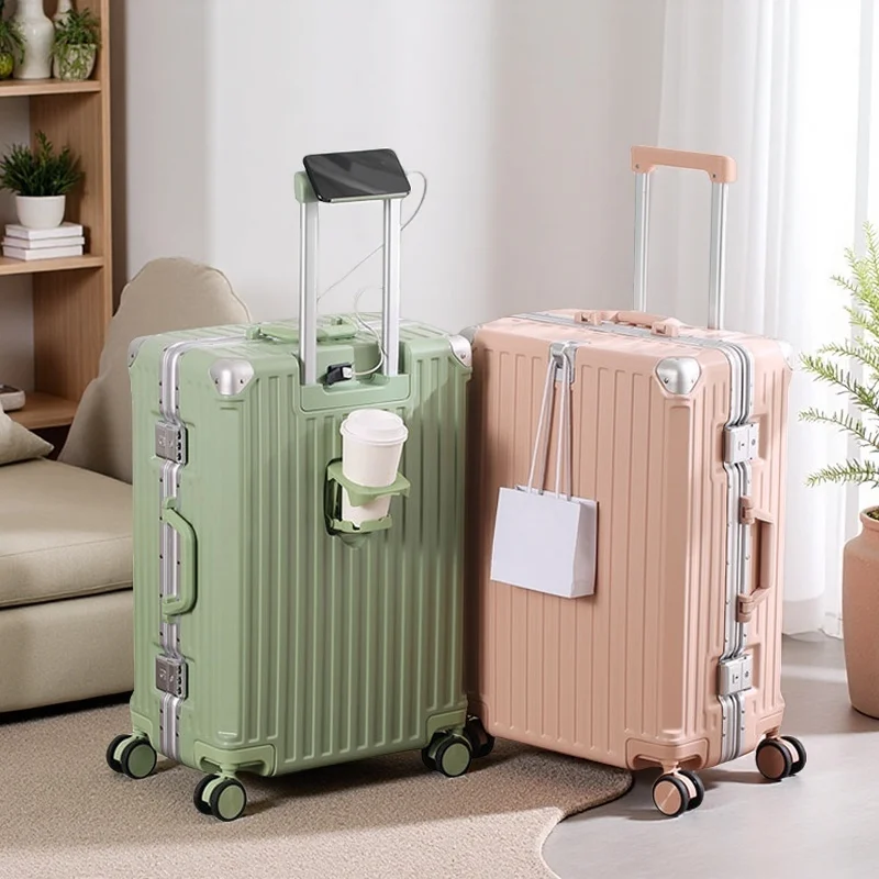 Aluminum alloy frame suitcase multi-functional trolley case cup holder suitcase password case mobile phone stand 20" 22" 24" 26"
Aluminum alloy frame suitcase multi-functional trolley case cup holder suitcase password case mobile phone stand 20" 22" 24" 26"