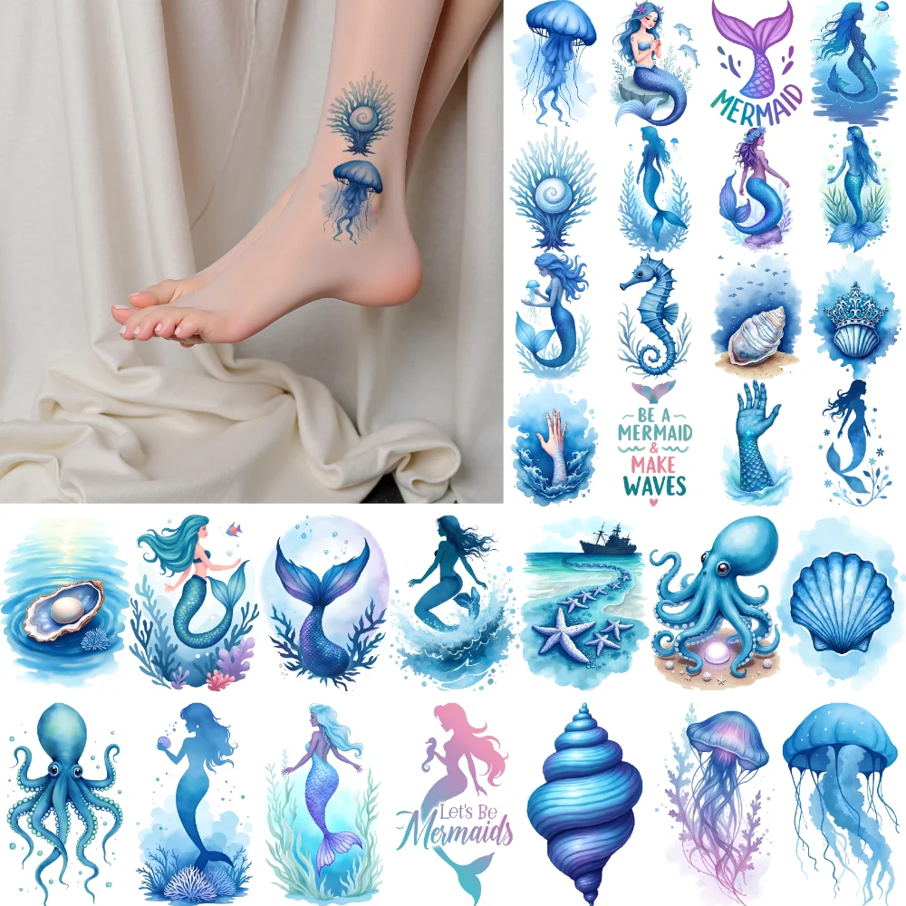 63 шт. временная татуировка на тему океана временные татуировки наклейки дизайн русалки акварель для щек мужчины плечи
63 шт. временная татуировка на тему океана временные татуировки наклейки дизайн русалки акварель для щек мужчины плечи