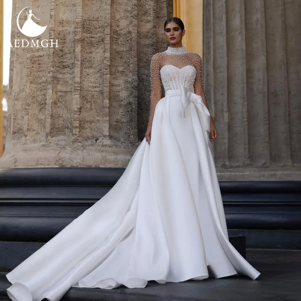 Aedmgh Mermaid Sexy Wedding Dresses Strapless Vestido De Novia Lace Embroidery Detachable Train Vintage Custom Made Bridal Gown
Aedmgh Mermaid Sexy Wedding Dresses Strapless Vestido De Novia Lace Embroidery Detachable Train Vintage Custom Made Bridal Gown