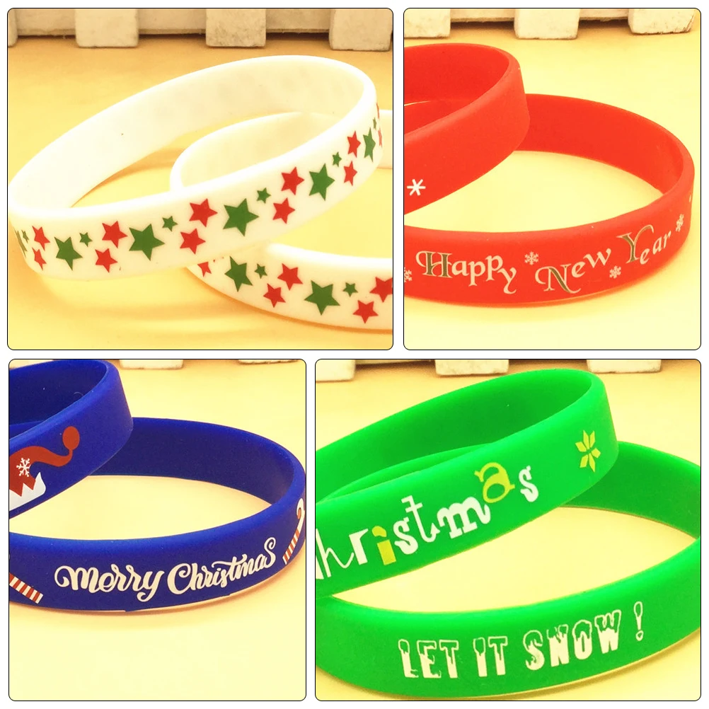 5 Pcs Christmas Bracelet Decoration Party Wristband Decorative Silicone for Xmas Gift Silica Gel Bracelets
5 Pcs Christmas Bracelet Decoration Party Wristband Decorative Silicone for Xmas Gift Silica Gel Bracelets
