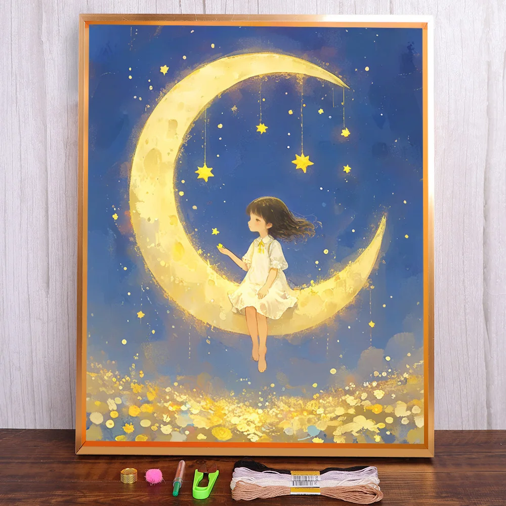 Moon Girl Printed Canvas Cross-Stitch Embroidery Complete Kit Needlework Painting Hobby Handiwork Needle Home Decor For Adults
Moon Girl Printed Canvas Cross-Stitch Embroidery Complete Kit Needlework Painting Hobby Handiwork Needle Home Decor For Adults