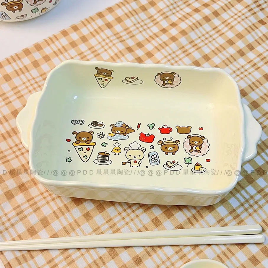 New Creative Cute Cartoon Rilakkuma Bubble Noodles Bowl Ceramic High Temperature Resistant Bowls Rice Bowl with Lid Noodle Bowl
New Creative Cute Cartoon Rilakkuma Bubble Noodles Bowl Ceramic High Temperature Resistant Bowls Rice Bowl with Lid Noodle Bowl