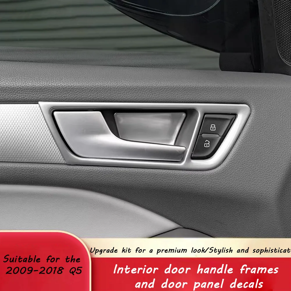 Накладки из нержавеющей стали для интерьера автомобиля: рамки ручек, декоративные полосы, накладки на внутренние дверные ручки для Audi Q5 8R (2009–2018)
Накладки из нержавеющей стали для интерьера автомобиля: рамки ручек, декоративные полосы, накладки на внутренние дверные ручки для Audi Q5 8R (2009–2018)