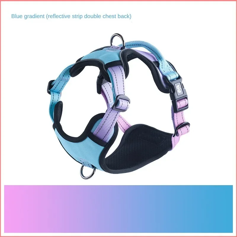 Gradient dog vest reflective adjustable, with training handle, breathable and waterproof, easy to wear
Gradient dog vest reflective adjustable, with training handle, breathable and waterproof, easy to wear