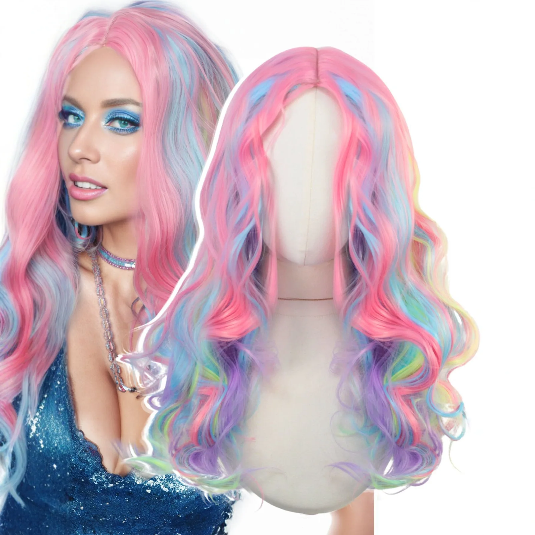Fashion Gradient Colorful Synthetic Curly Wig Middle Part Long Wavy Cosplay Anime Women’s Hairpiece Party Costume Heat Resistant
Fashion Gradient Colorful Synthetic Curly Wig Middle Part Long Wavy Cosplay Anime Women’s Hairpiece Party Costume Heat Resistant