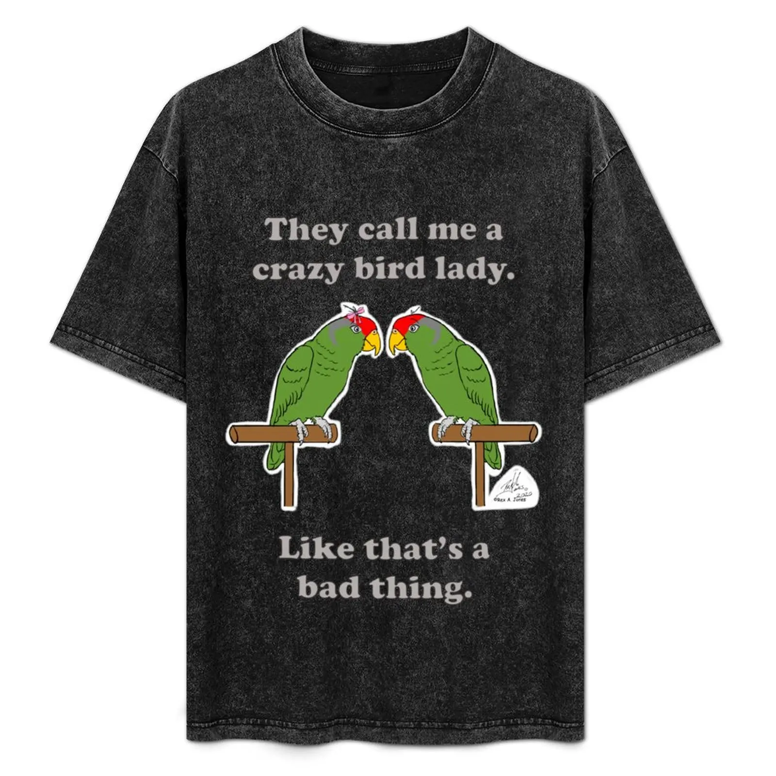 Crazy Bird lady with Red-crowned Amazons. T-Shirt Urban Casual Loose Fit Tee
Crazy Bird lady with Red-crowned Amazons. T-Shirt Urban Casual Loose Fit Tee