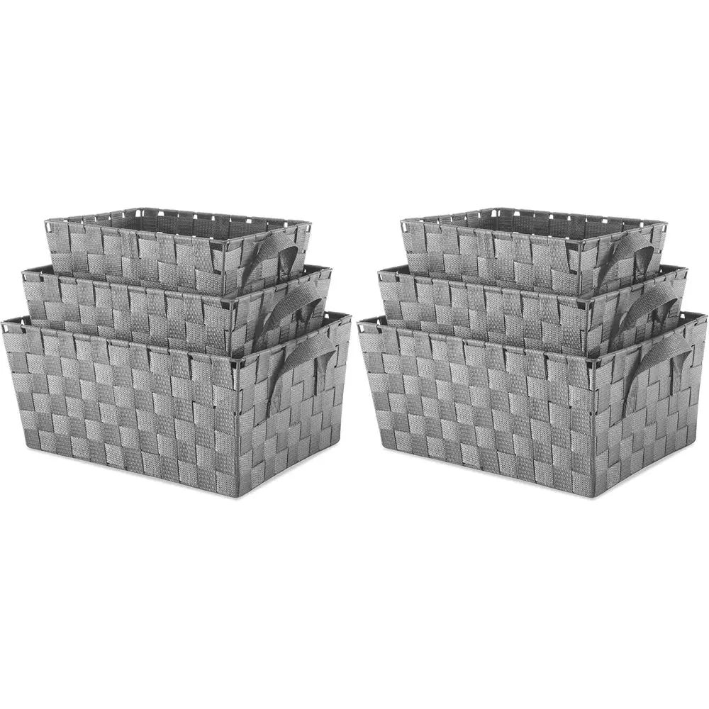 Gray Set of 2 Woven Storage Baskets, Pack of 3
Gray Set of 2 Woven Storage Baskets, Pack of 3
