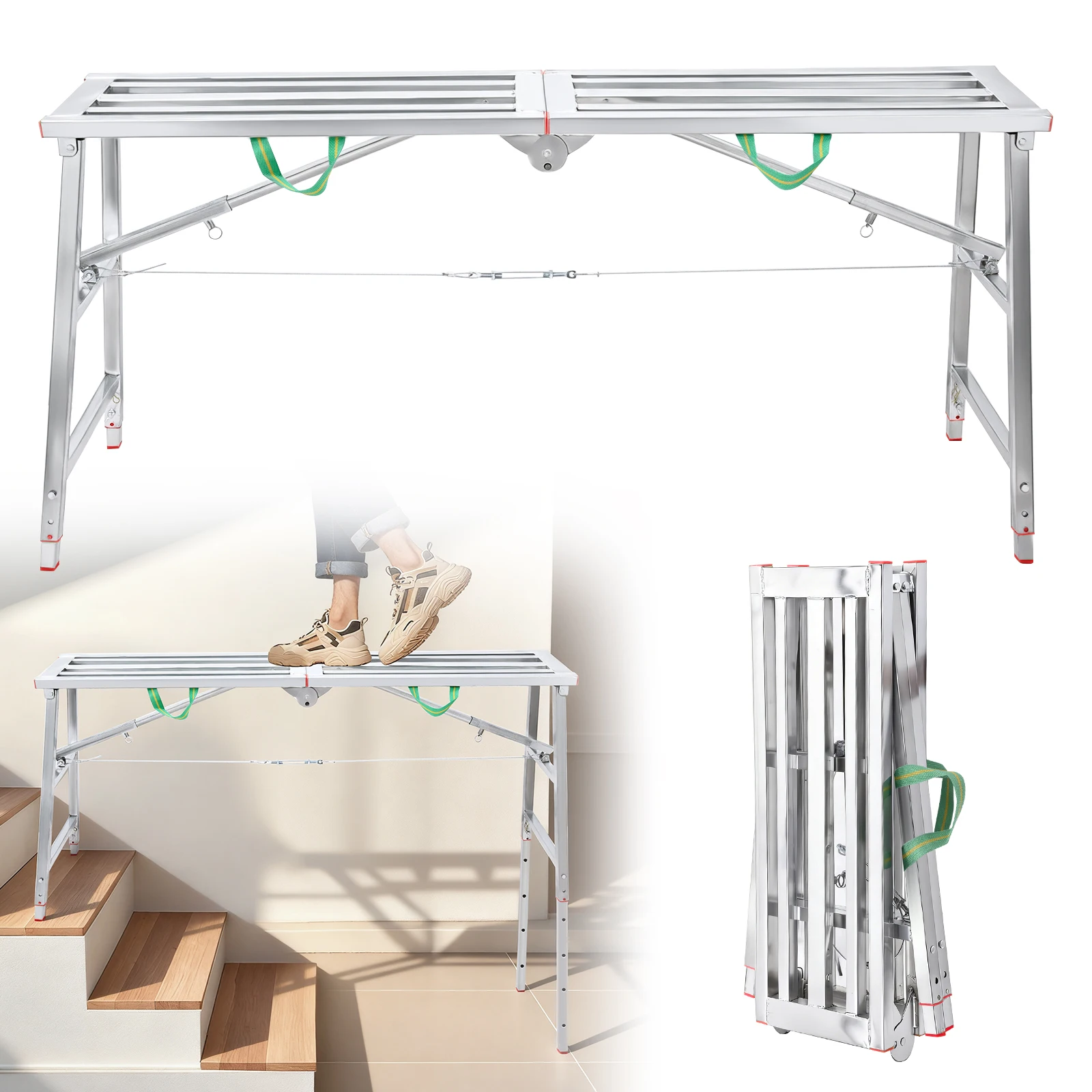 Heavy Duty Scaffolding Ladder with Handle, Height Adjustable Multi-Functional Workbench, 881.8Lbs Load Capacity for Car Washing
Heavy Duty Scaffolding Ladder with Handle, Height Adjustable Multi-Functional Workbench, 881.8Lbs Load Capacity for Car Washing
