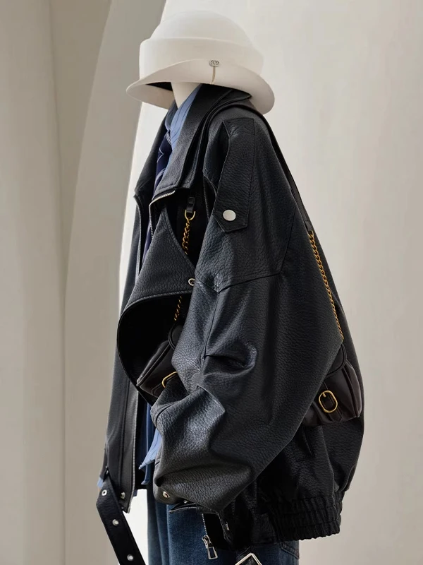 plus Size 300 Pounds Retro Hong Kong Style Loose PU Leather Jacket Men's Autumn New Style Slimming Leather Coat Trendy Brand
plus Size 300 Pounds Retro Hong Kong Style Loose PU Leather Jacket Men's Autumn New Style Slimming Leather Coat Trendy Brand