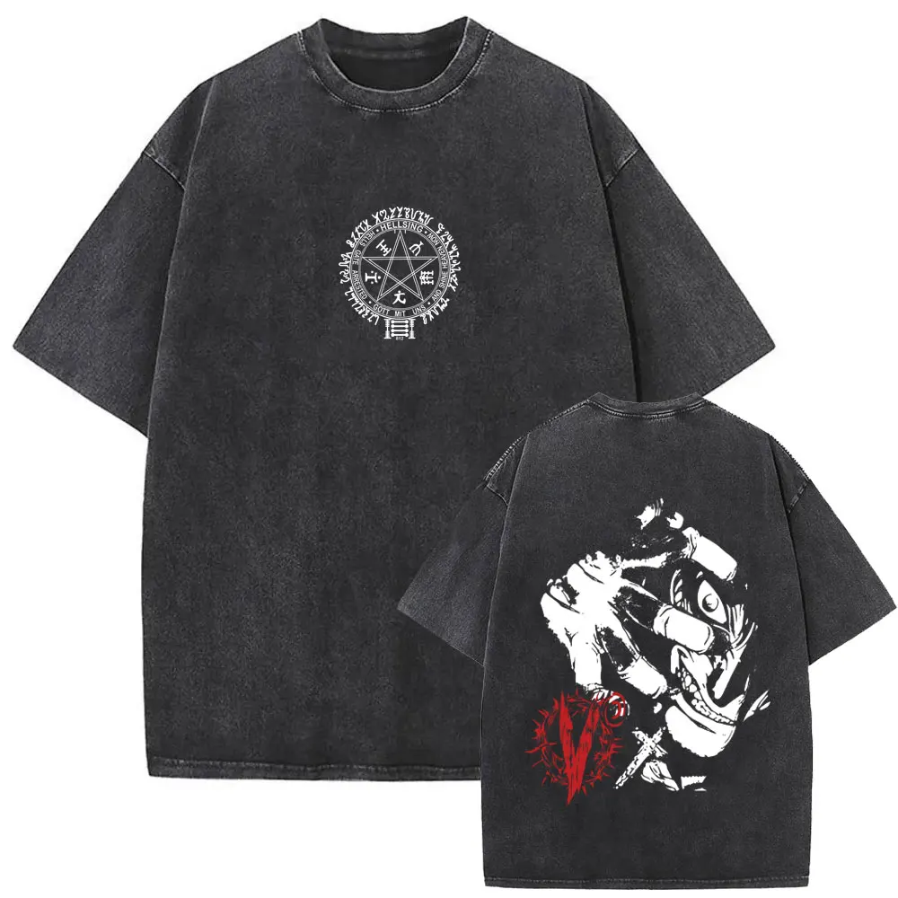 Washed Vintage Anime Hellsing Abraham Van Helsing Vampire Alucard Merch T-shirts Men's Women Manga Oversized T Shirts Streetwear
Washed Vintage Anime Hellsing Abraham Van Helsing Vampire Alucard Merch T-shirts Men's Women Manga Oversized T Shirts Streetwear