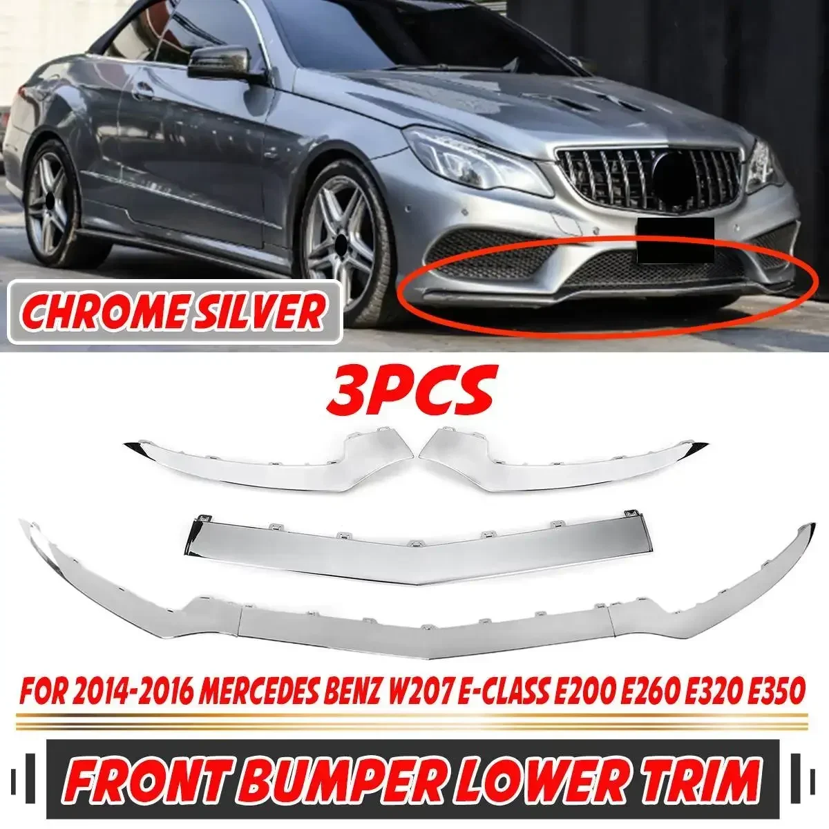 3pc Car Front Bumper Lip Spoiler Splitter Diffuser Lip For Mercedes For Benz W207 A207 C207 E-Class E320 E350 2014-2016 Body Kit
3pc Car Front Bumper Lip Spoiler Splitter Diffuser Lip For Mercedes For Benz W207 A207 C207 E-Class E320 E350 2014-2016 Body Kit
