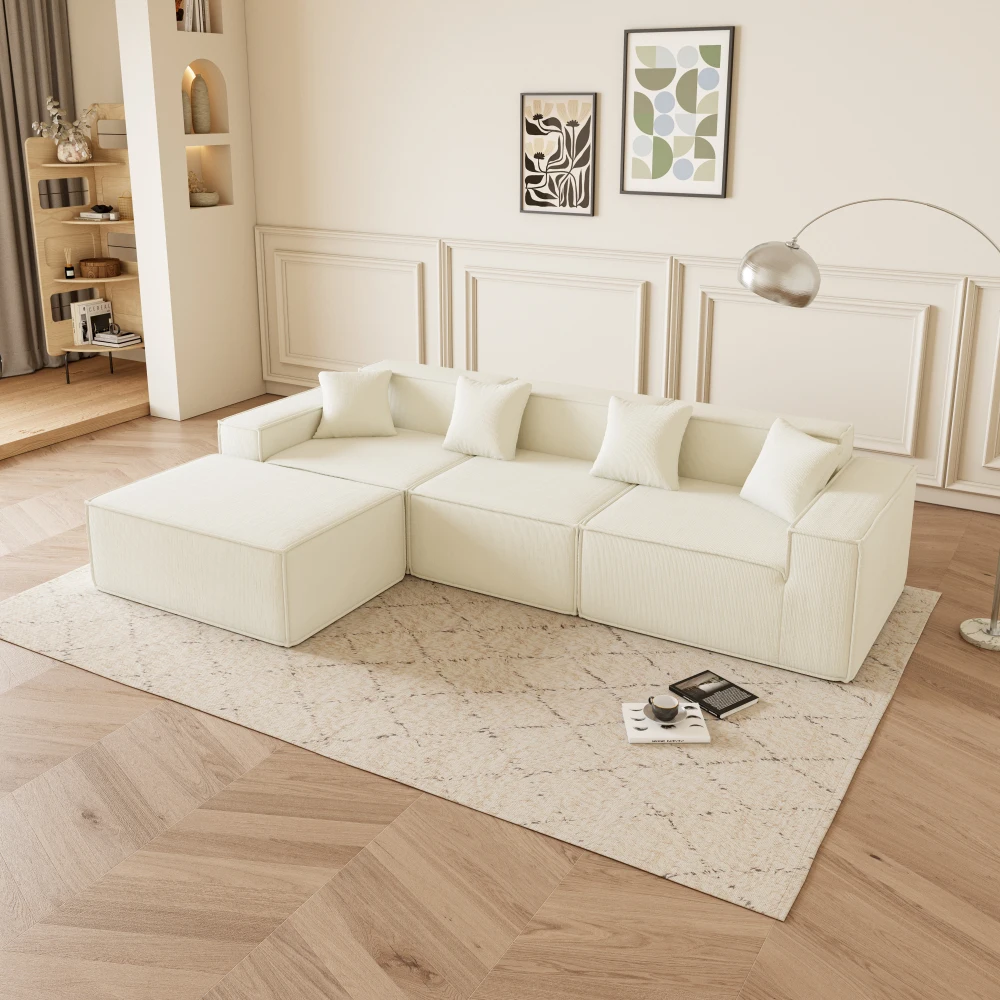 Modular L-Shaped Sectional Sofa with Reversible Chaise, Deep Seats, Modern Upholstered Fabric, Easy Assembly for Living Room/Apa
Modular L-Shaped Sectional Sofa with Reversible Chaise, Deep Seats, Modern Upholstered Fabric, Easy Assembly for Living Room/Apa