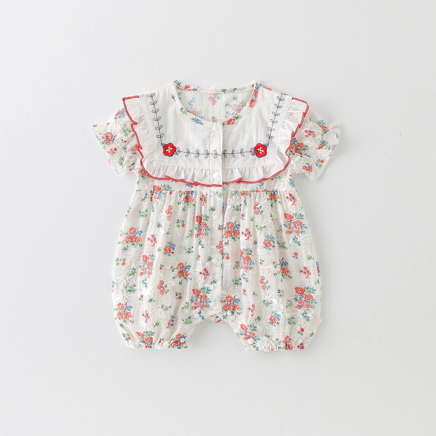Sweet Princess Style Baby Girl Romper Short Sleeve Floral Print High Waist Cotton Summer Outfit Baby Girl Clothes Bib Overalls
Sweet Princess Style Baby Girl Romper Short Sleeve Floral Print High Waist Cotton Summer Outfit Baby Girl Clothes Bib Overalls