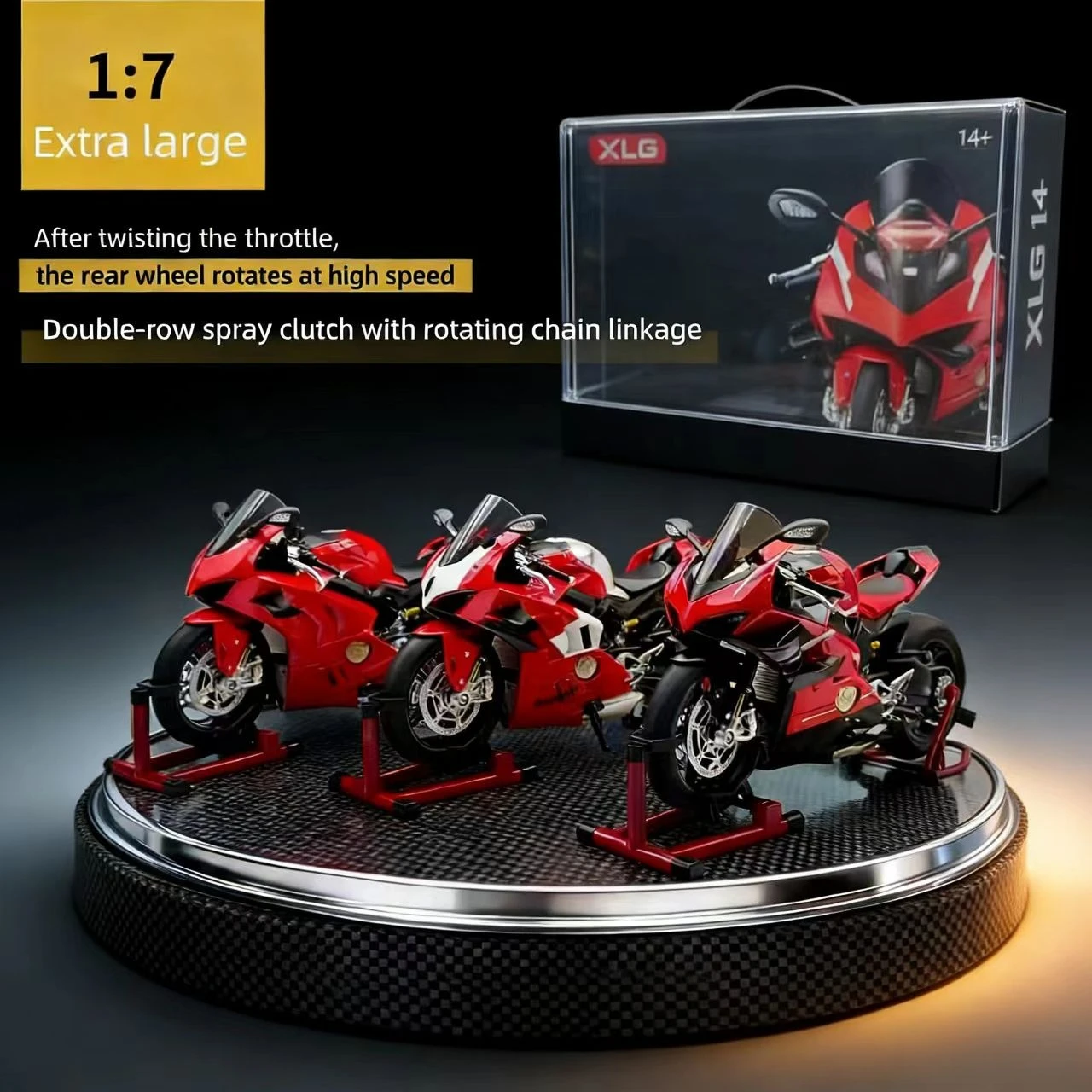 Модель мотоцикла Ducati Panigale V4s Ignite Start Smoke Effect 1:7 из сплава, имитация, большой размер, для декоративных проектов, подарок на день рождения
Модель мотоцикла Ducati Panigale V4s Ignite Start Smoke Effect 1:7 из сплава, имитация, большой размер, для декоративных проектов, подарок на день рождения