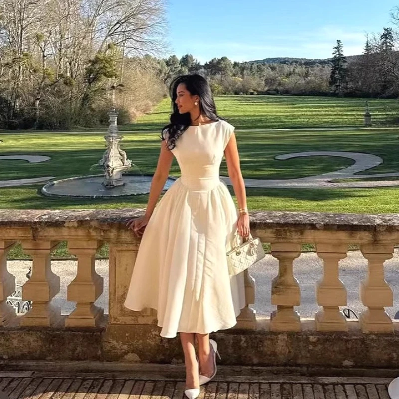 Dress Women Pleated Folds Party Dresses White O Neck Loose High Waist Summer Ankle Length A Line Vestidos Wedding Y2k Casual
Dress Women Pleated Folds Party Dresses White O Neck Loose High Waist Summer Ankle Length A Line Vestidos Wedding Y2k Casual