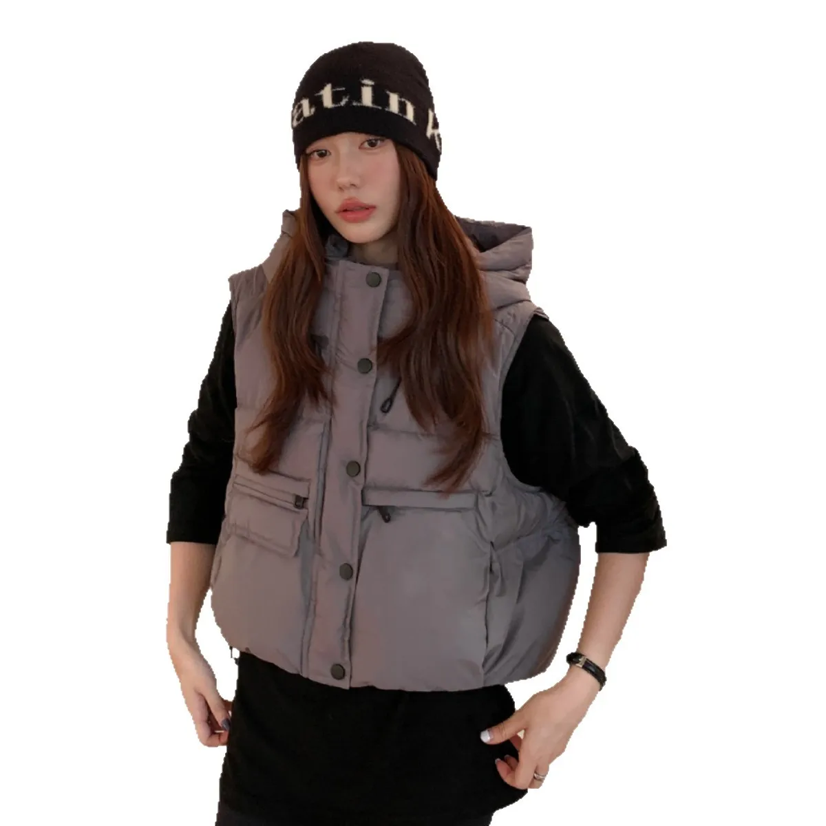 2025 European Fashion Women's Down Vest Commuting Hooded Short White Duck Down Top
2025 European Fashion Women's Down Vest Commuting Hooded Short White Duck Down Top