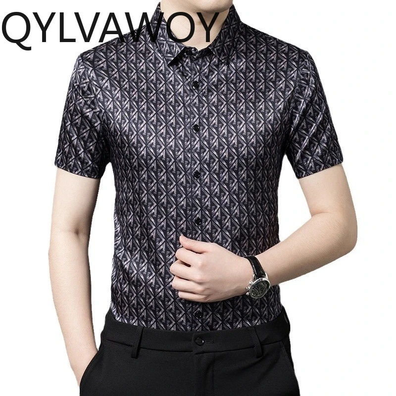 QYLVAWOY 92.4% Mulberry Silk Men's Shirts Casual Shirt High-end Shirts for Man 2026 Summer Tops Camisas De Hombre Short Sleeve
QYLVAWOY 92.4% Mulberry Silk Men's Shirts Casual Shirt High-end Shirts for Man 2026 Summer Tops Camisas De Hombre Short Sleeve