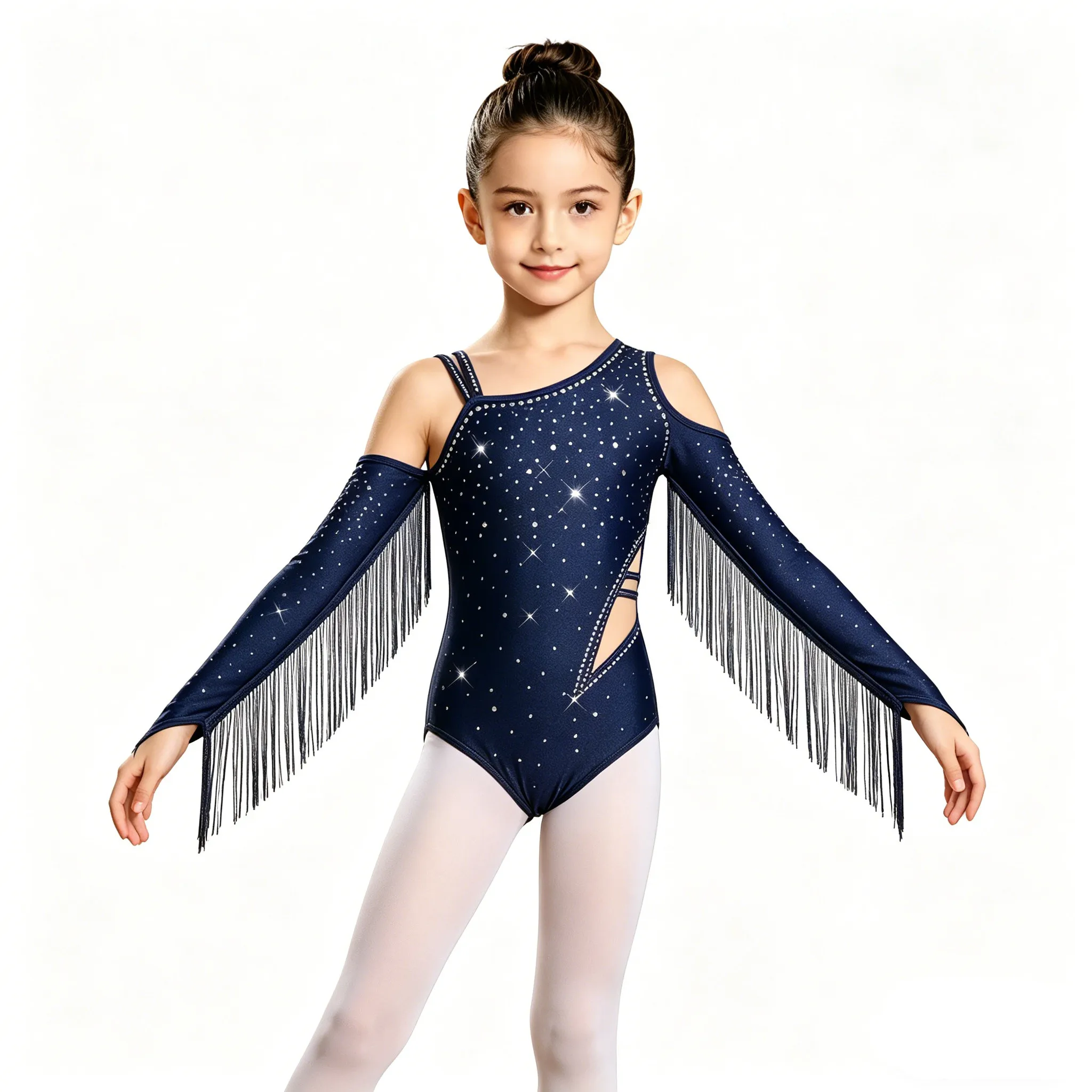 Kids Girls Tassel Long Sleeve Rhinestone Cutout Figure Skating Bodysuit Gymnastics Ballet Acrobatics Latin Dance Cha-cha Leotard
Kids Girls Tassel Long Sleeve Rhinestone Cutout Figure Skating Bodysuit Gymnastics Ballet Acrobatics Latin Dance Cha-cha Leotard