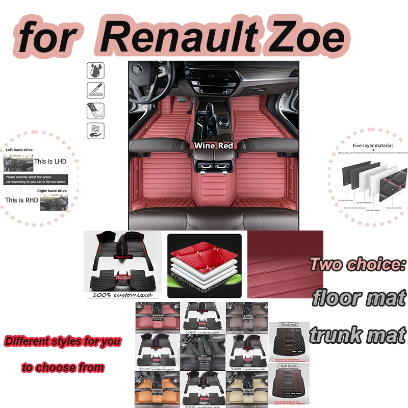 LUXURY Leather Car Floor Mats For Renault Zoe E-Tech Electric 2012~2022 5seat Anti-dirt Car Carpet
LUXURY Leather Car Floor Mats For Renault Zoe E-Tech Electric 2012~2022 5seat Anti-dirt Car Carpet
