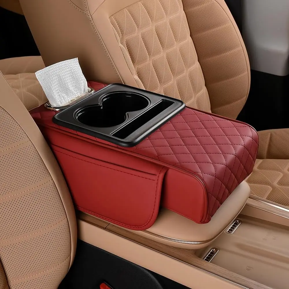 Car Center Console Cover, Leather Armrest Cover for Car, Universal Middle Console Cushion With Storage Box, Cup Holder, Tiss
Car Center Console Cover, Leather Armrest Cover for Car, Universal Middle Console Cushion With Storage Box, Cup Holder, Tiss