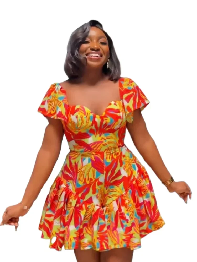 2025 Low Cut Short Sleeve Pleated Ruffles Printing Sexy Playsuit Women Short Jumpsuit Fashion Bodycon Elegant Summer Playsuit
2025 Low Cut Short Sleeve Pleated Ruffles Printing Sexy Playsuit Women Short Jumpsuit Fashion Bodycon Elegant Summer Playsuit