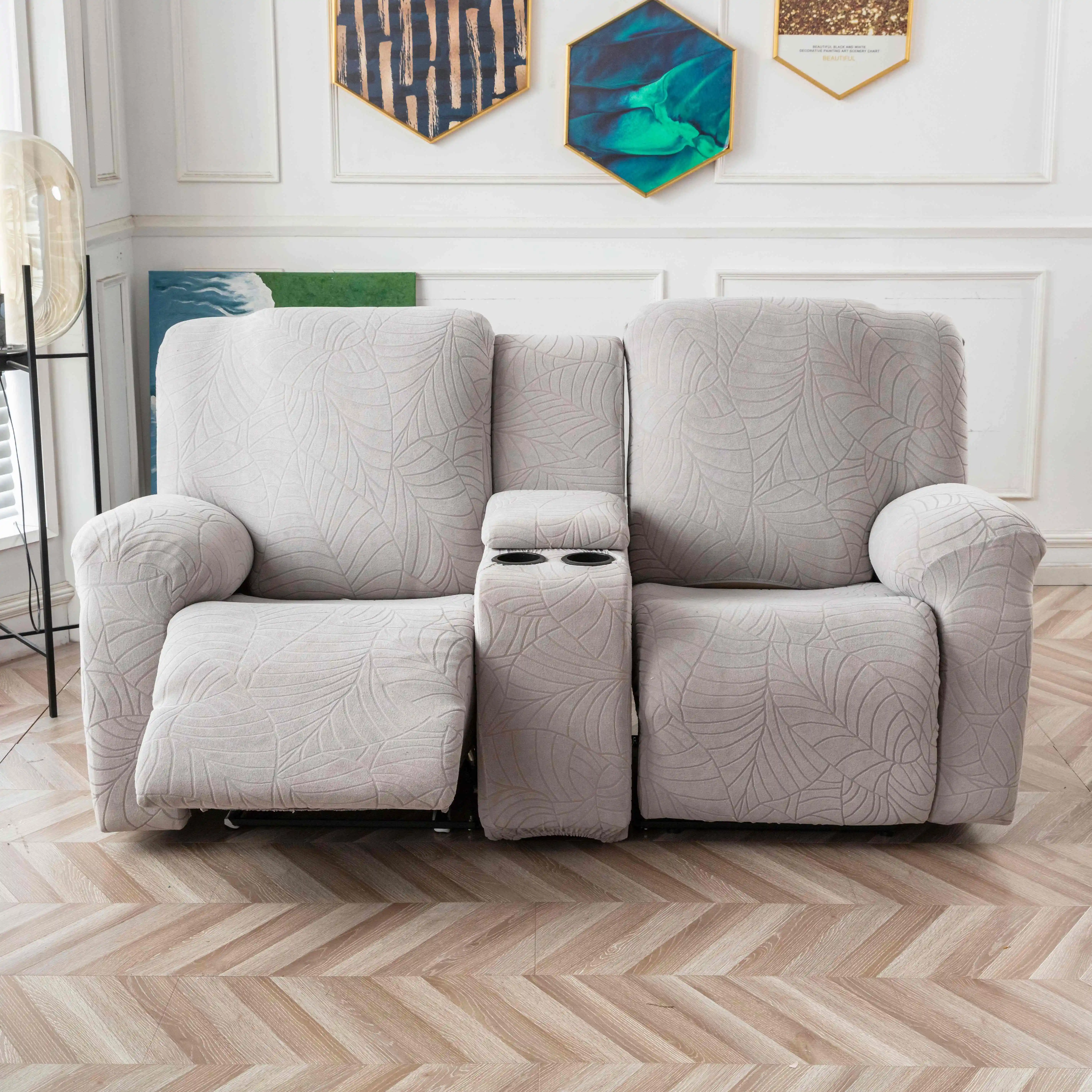 6pcs/Set Leaf Texture Jacquard Recliner Cover with Center Console Cover And Pocket, Spandex Soft Stretch Couch Covers Sofa Slipcover Recliner Slipcover, Removable Washable Recliner Protector for Living Room, Valentine'S Day Home Deco
6pcs/Set Leaf Texture Jacquard Recliner Cover with Center Console Cover And Pocket, Spandex Soft Stretch Couch Covers Sofa Slipcover Recliner Slipcover, Removable Washable Recliner Protector for Living Room, Valentine'S Day Home Deco