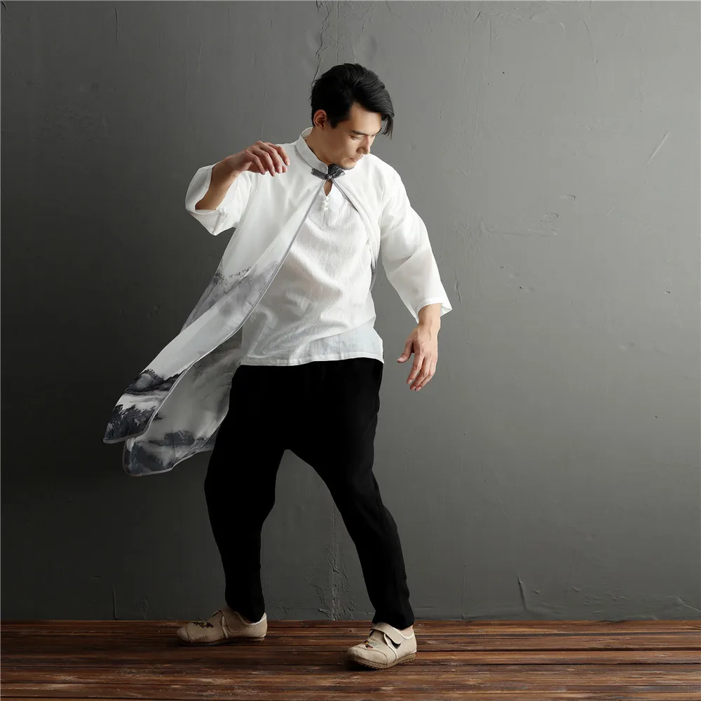 Cotton and Linen Men's Ethnic Style Chinese Style Casual Shirt Anti-Yang Shirt Cardigan Vintage Print
Cotton and Linen Men's Ethnic Style Chinese Style Casual Shirt Anti-Yang Shirt Cardigan Vintage Print