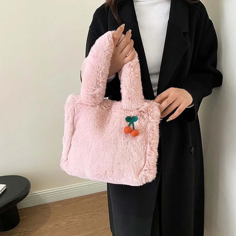 Elegant Mini Quilted Cherry Print Fluffy Shoulder Bag - Women's Soft Velvet Crossbody Purse, Fashionable Underarm Handbag
Elegant Mini Quilted Cherry Print Fluffy Shoulder Bag - Women's Soft Velvet Crossbody Purse, Fashionable Underarm Handbag