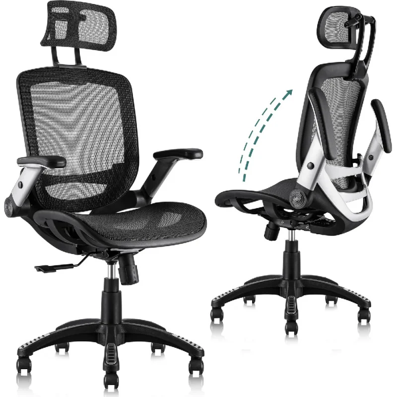 Ergonomic Office Chair, High Back Home Desk Chair with Headrest, Flip-Up Arms, 90-120° Tilt Lock and Wide Cushion, Big
Ergonomic Office Chair, High Back Home Desk Chair with Headrest, Flip-Up Arms, 90-120° Tilt Lock and Wide Cushion, Big