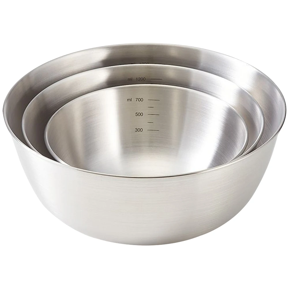 3pcs Stainless Steel Kitchen Bowls for Baking Salad Large Capacity Food Grade Easy Clean Nesting Bowls Silver
3pcs Stainless Steel Kitchen Bowls for Baking Salad Large Capacity Food Grade Easy Clean Nesting Bowls Silver