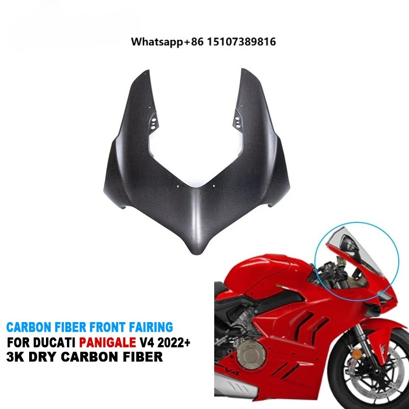 Motorcycle Body Fairing Accessories 100% Carbon Fiber Front Fairing for Panigale V4 V4S V4R 2022+
Motorcycle Body Fairing Accessories 100% Carbon Fiber Front Fairing for Panigale V4 V4S V4R 2022+