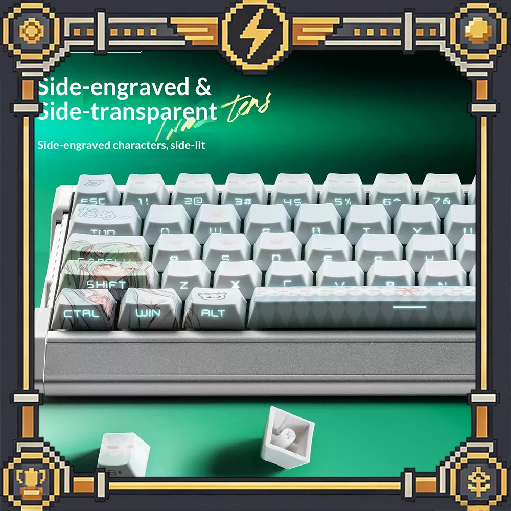 Bythere Gratitude PC Keycaps Secondary PBT Keyboard Keycaps Thermal Sublimation Thickening Side Engraving Transparent 138 key
Bythere Gratitude PC Keycaps Secondary PBT Keyboard Keycaps Thermal Sublimation Thickening Side Engraving Transparent 138 key