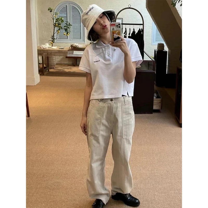 Faionable High Waist Straight Leg Casual Pants Women's Loose Fit Trousers with Big kets Autumn Collection by MICOAT
Faionable High Waist Straight Leg Casual Pants Women's Loose Fit Trousers with Big kets Autumn Collection by MICOAT