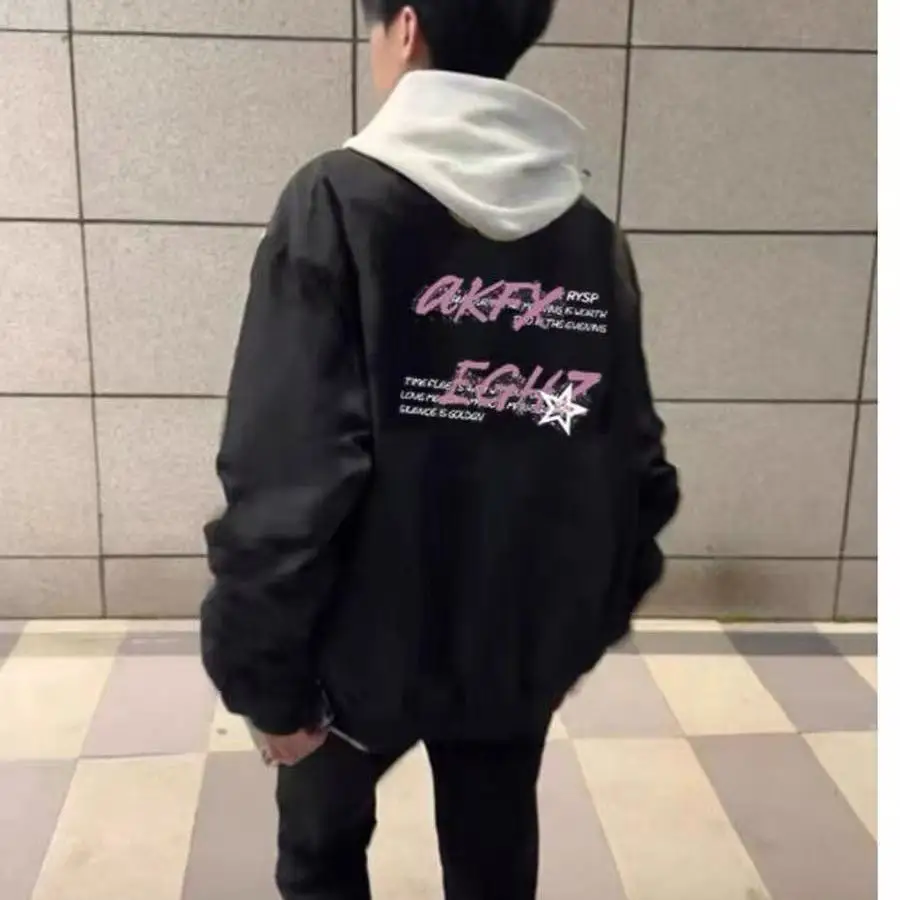 American High Street Baseball Jaet Printed Slim Fit Men's Women's Early Autumn Spring Lightweight Couple's Outerwear
American High Street Baseball Jaet Printed Slim Fit Men's Women's Early Autumn Spring Lightweight Couple's Outerwear