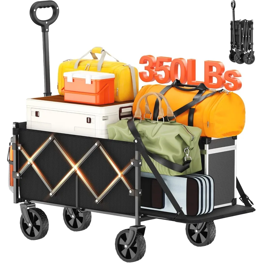 Foldable Wagon with Extended Tailgate: Collapsible Large Capacity Folding Wagon - Heavy Duty Utility Carts for Shopping
Foldable Wagon with Extended Tailgate: Collapsible Large Capacity Folding Wagon - Heavy Duty Utility Carts for Shopping