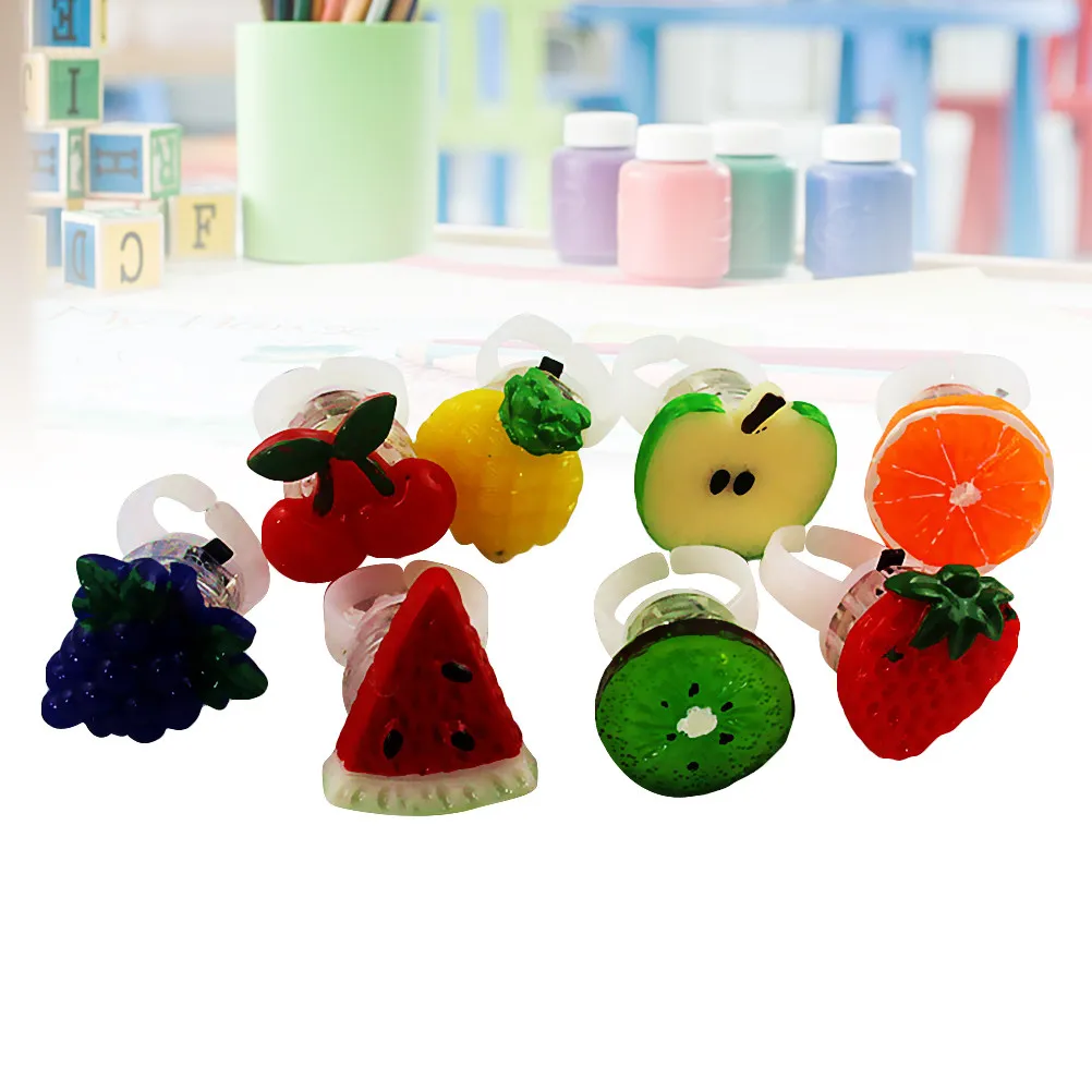 1pc Light up Rings Glowing Finger Ring Party Favor Fruit Shaped Flashing Rings for Birthday Christmas Halloween Festival Premium
1pc Light up Rings Glowing Finger Ring Party Favor Fruit Shaped Flashing Rings for Birthday Christmas Halloween Festival Premium