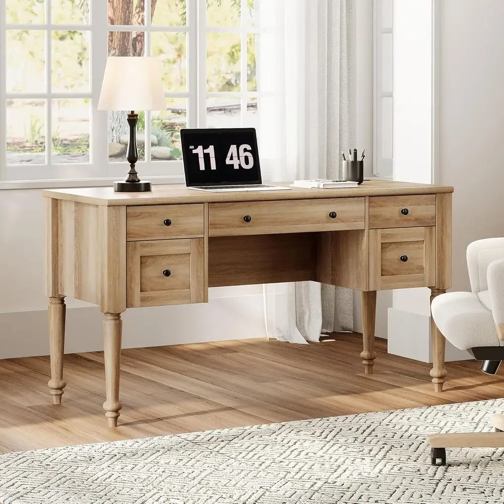 Executive Desk with 5 Drawers, Home Office Desk with Charging Station, Wooden Desk with Cabinet Storage, Door, and Open Shelves,
Executive Desk with 5 Drawers, Home Office Desk with Charging Station, Wooden Desk with Cabinet Storage, Door, and Open Shelves,
