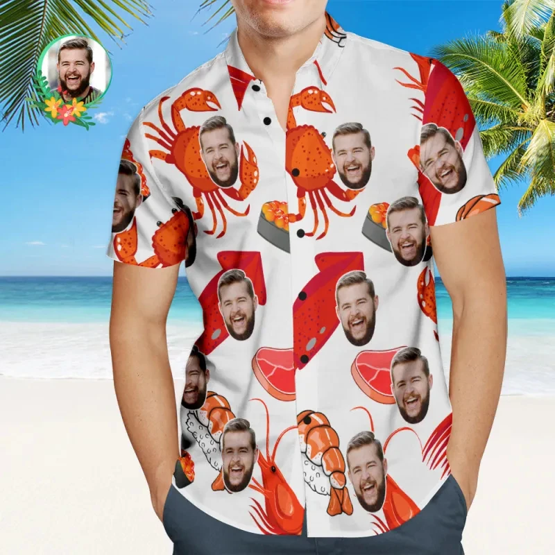2025 Custom Photo Funny Hawaiian Shirt Personalized Diy Face Beach Shirt Gift Mens Designer Shirts Summer Holiday Hawaii Shirts
2025 Custom Photo Funny Hawaiian Shirt Personalized Diy Face Beach Shirt Gift Mens Designer Shirts Summer Holiday Hawaii Shirts