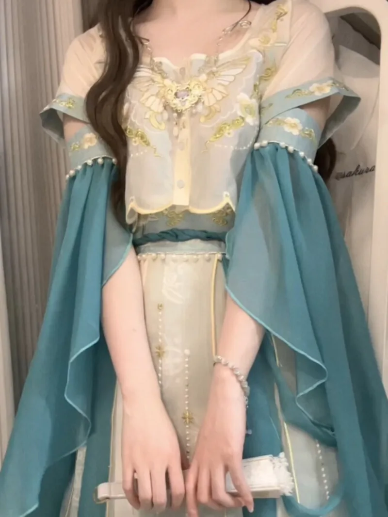New Chinese Style The Sea Improve Han Elements Embroidery Skirt Suit Guofeng Fiesta Carnival Halloween Cos Cosplay Hanfu Women
New Chinese Style The Sea Improve Han Elements Embroidery Skirt Suit Guofeng Fiesta Carnival Halloween Cos Cosplay Hanfu Women