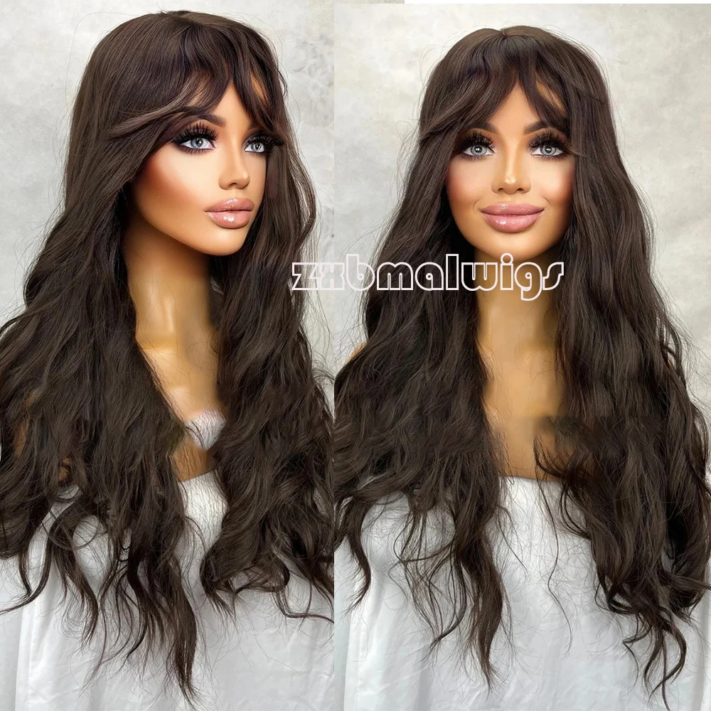 Synthetic Hair Brown Bangs Fringe Glueless 13X4 Lace Front Wig For Women Preplucked Heat Temperature Fiber Daily Cosplay
Synthetic Hair Brown Bangs Fringe Glueless 13X4 Lace Front Wig For Women Preplucked Heat Temperature Fiber Daily Cosplay