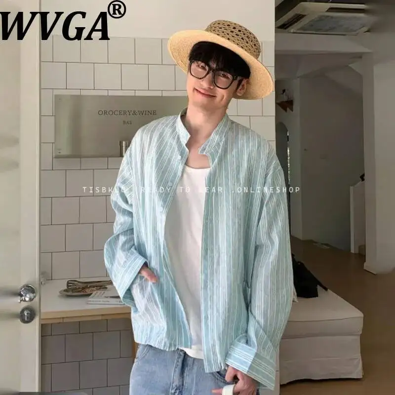 WVGA Spring Summer New Men Tide Striped Trendy Long Sleeve Shirt Lightweight Stylish Outerwear Niche Chic Casual Tops Ins W25324
WVGA Spring Summer New Men Tide Striped Trendy Long Sleeve Shirt Lightweight Stylish Outerwear Niche Chic Casual Tops Ins W25324