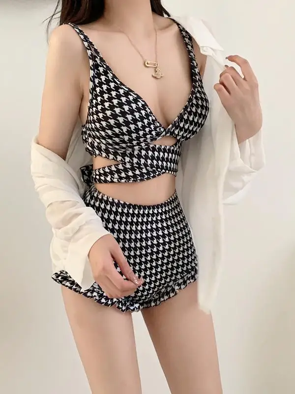 High Waist Bikini Women's Sexy Slimming Gathered Plaid Two Piece Swimsuit Thermal Vaion Beach Playwear V Ne Nylon Polyester
High Waist Bikini Women's Sexy Slimming Gathered Plaid Two Piece Swimsuit Thermal Vaion Beach Playwear V Ne Nylon Polyester