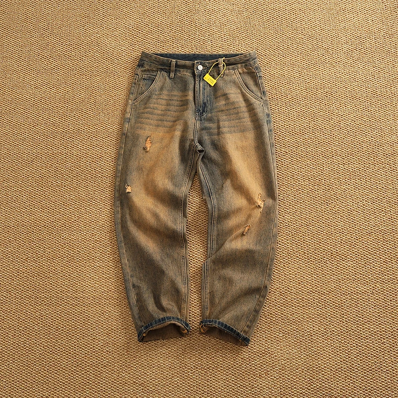 Waed Mud-Dyed Heavy-Du Men's High-Street American Loose Straight-Cut Jeans Casual Faion Urban Sle Straight Tube Long ...
Waed Mud-Dyed Heavy-Du Men's High-Street American Loose Straight-Cut Jeans Casual Faion Urban Sle Straight Tube Long ...