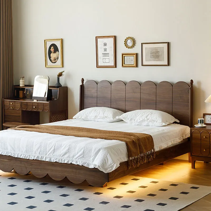 Full solid wood bed North American black walnut furniture small apartment master bedroom 1.8m double bed log suspension bed
Full solid wood bed North American black walnut furniture small apartment master bedroom 1.8m double bed log suspension bed