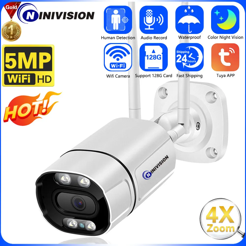Tuya Smart Life Home Intelligent Bullet 5MP Color Night Vision Camera WiFi Outdoor Monitoring Security Human Detect IP Camera
Tuya Smart Life Home Intelligent Bullet 5MP Color Night Vision Camera WiFi Outdoor Monitoring Security Human Detect IP Camera