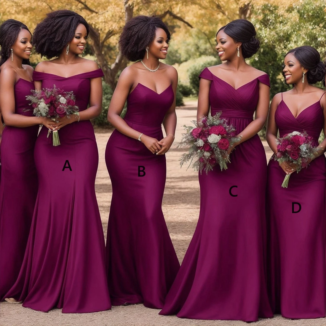 Bride Gowns for Nigeria Black Women Girls Marriage BR099 Grape Bridesmaid Dresses Mermaid Elastic Satin V Neck Maid of Honor Dre
Bride Gowns for Nigeria Black Women Girls Marriage BR099 Grape Bridesmaid Dresses Mermaid Elastic Satin V Neck Maid of Honor Dre