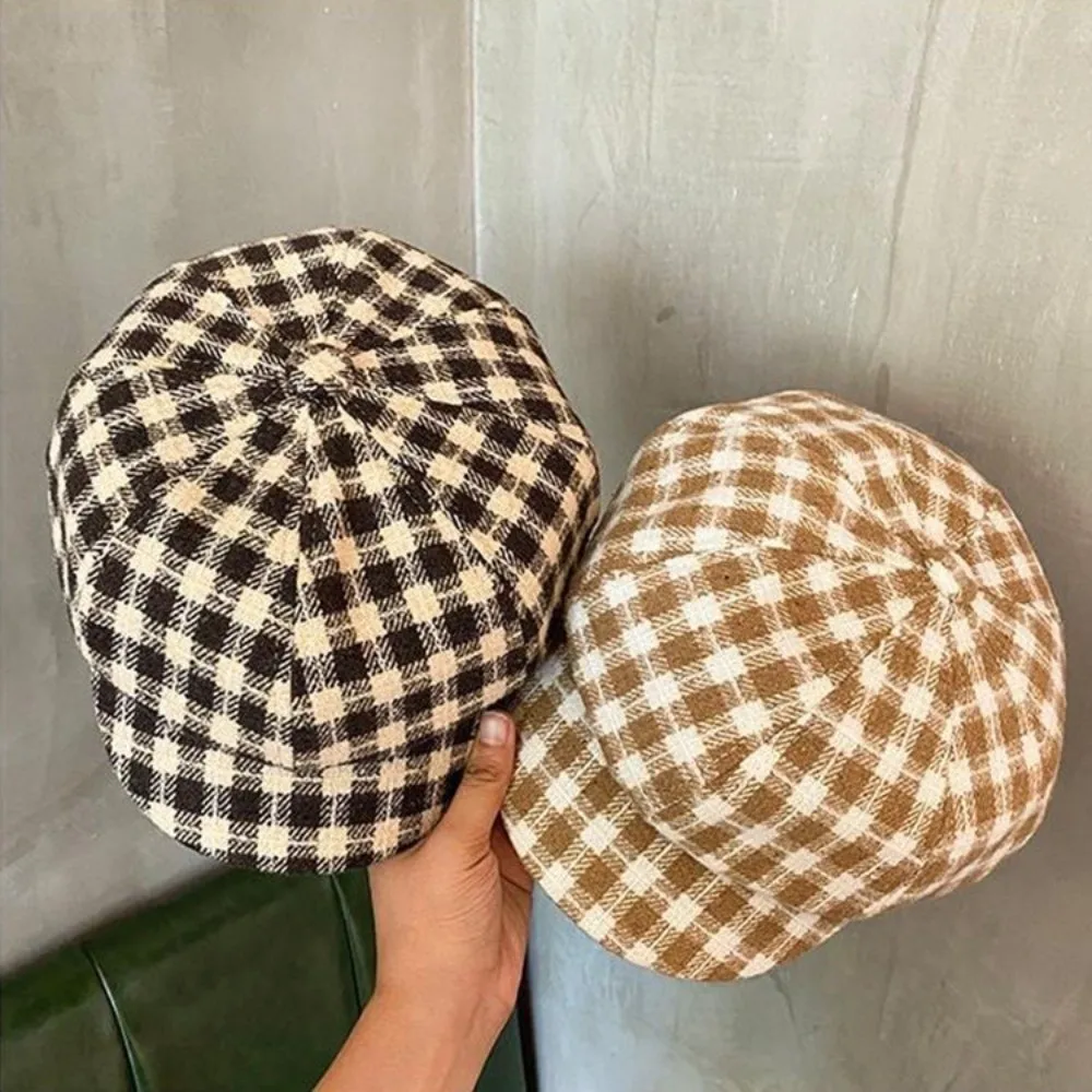Retro Korean Style Plaid Beret Hat Keep Warm Small Fragrant Style Women Painter Hat Lattice Women Octagonal Cap All-match
Retro Korean Style Plaid Beret Hat Keep Warm Small Fragrant Style Women Painter Hat Lattice Women Octagonal Cap All-match