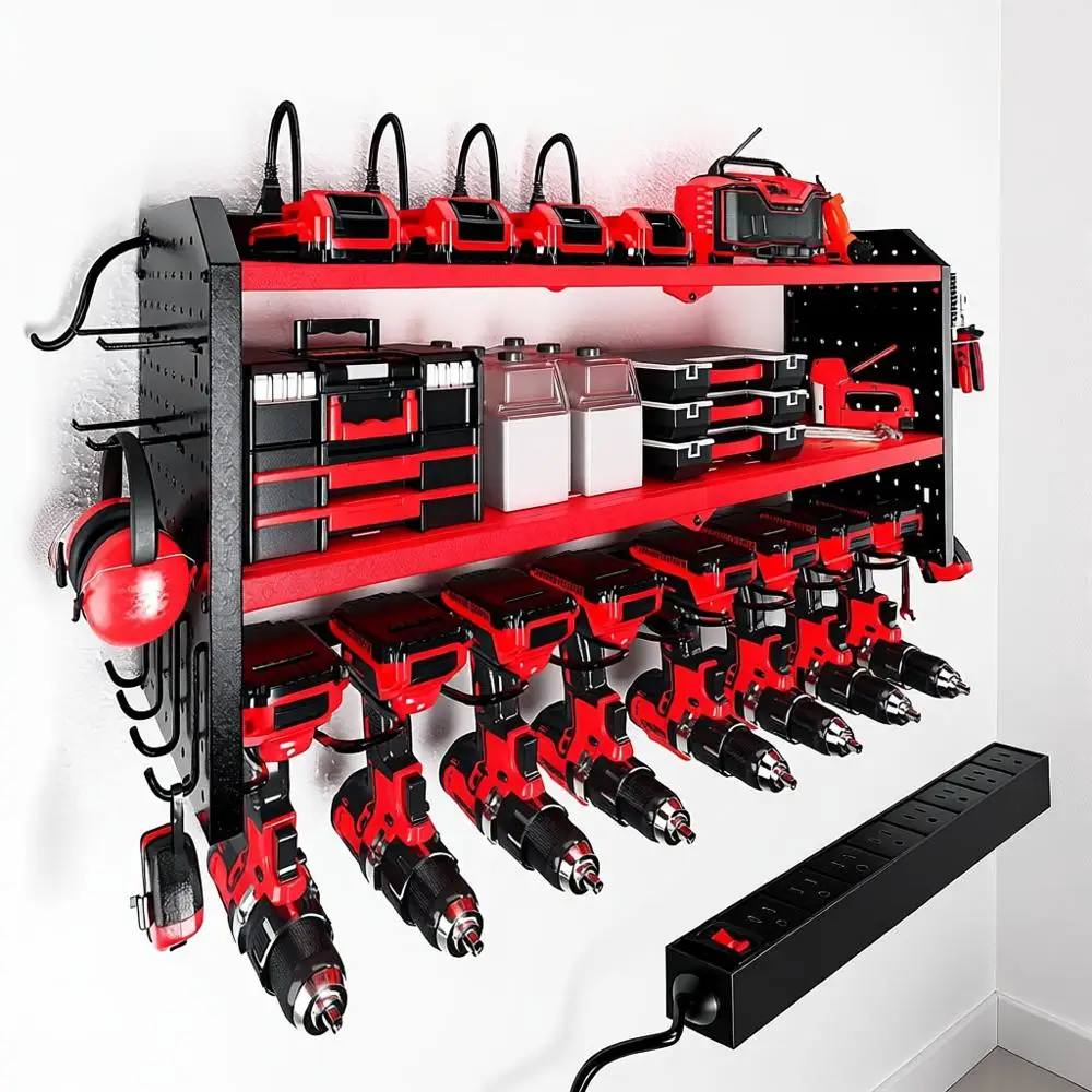 Органайзер для электроинструментов с зарядной станцией, встроенным сетевым фильтром на 8 розеток, большой настенный держатель для 8 дрелей, прочный металлический кронштейн
Органайзер для электроинструментов с зарядной станцией, встроенным сетевым фильтром на 8 розеток, большой настенный держатель для 8 дрелей, прочный металлический кронштейн