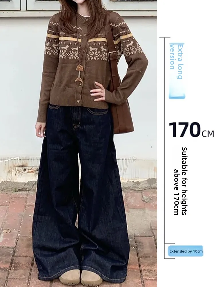 High Waist Loose Straight Leg Denim Jeans Women's Autumn Winter Extended Version Vintage Sle Casual Wear Mid-Rise kets
High Waist Loose Straight Leg Denim Jeans Women's Autumn Winter Extended Version Vintage Sle Casual Wear Mid-Rise kets